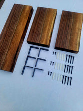 Load image into Gallery viewer, Set of 3 live-edge black walnut wall shelves
